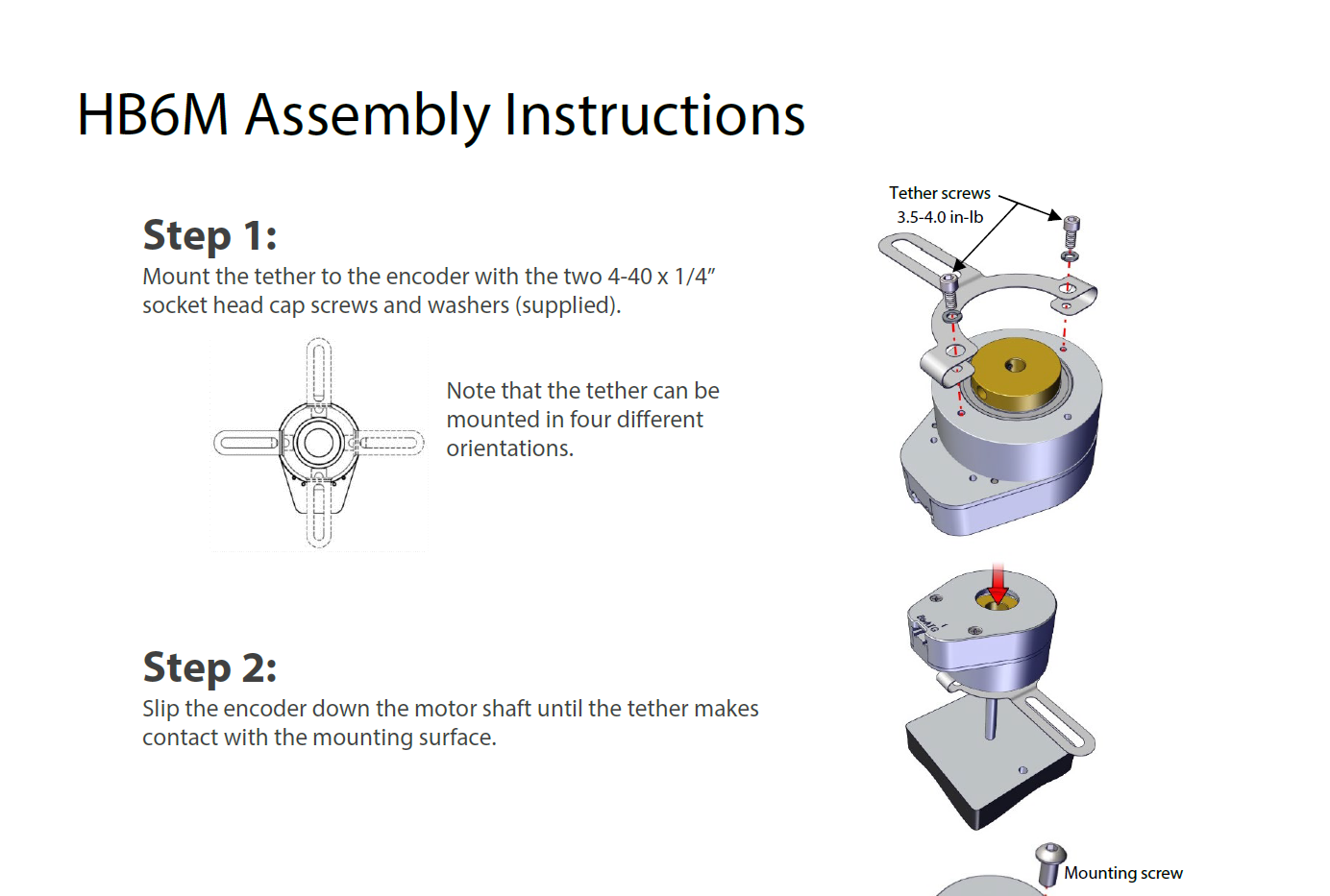 HB6M Assembly Instructions Assembly Instructions