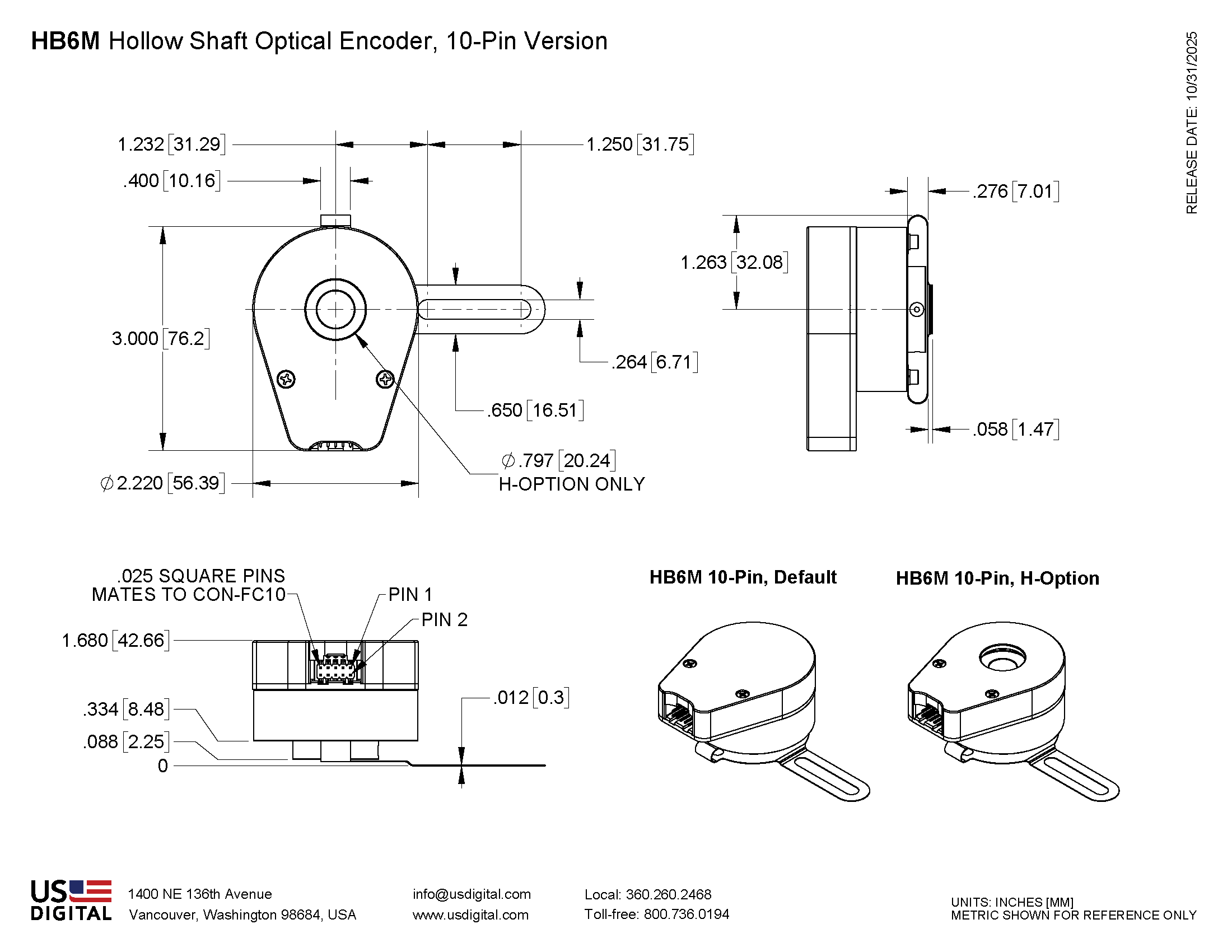 HB6M Mechdrawing 10Pin Mechanical Drawing